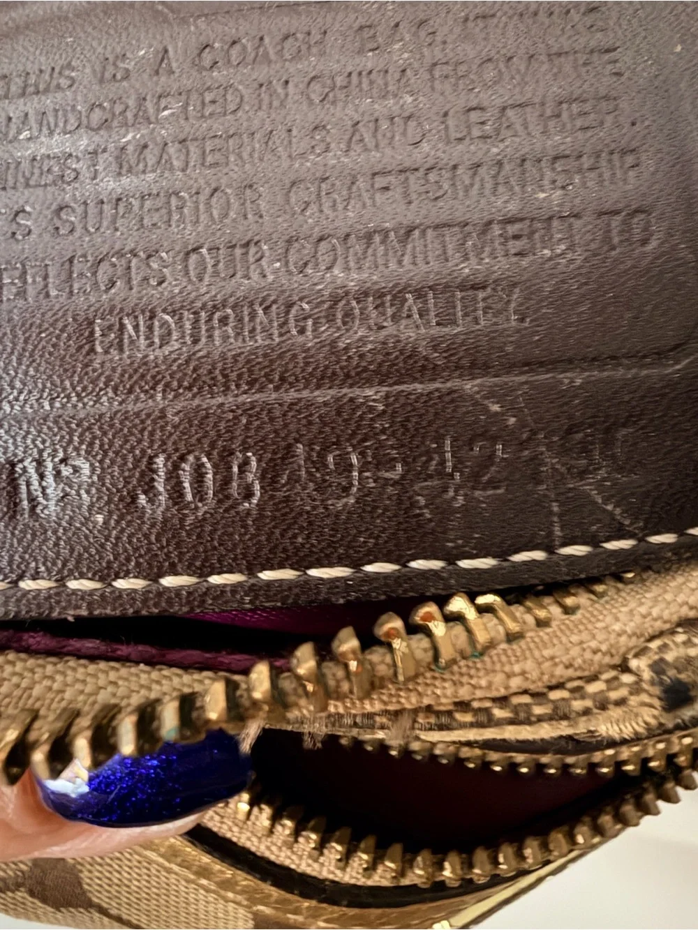 Vintage Coach Khaki and Brown Signature Crossbody